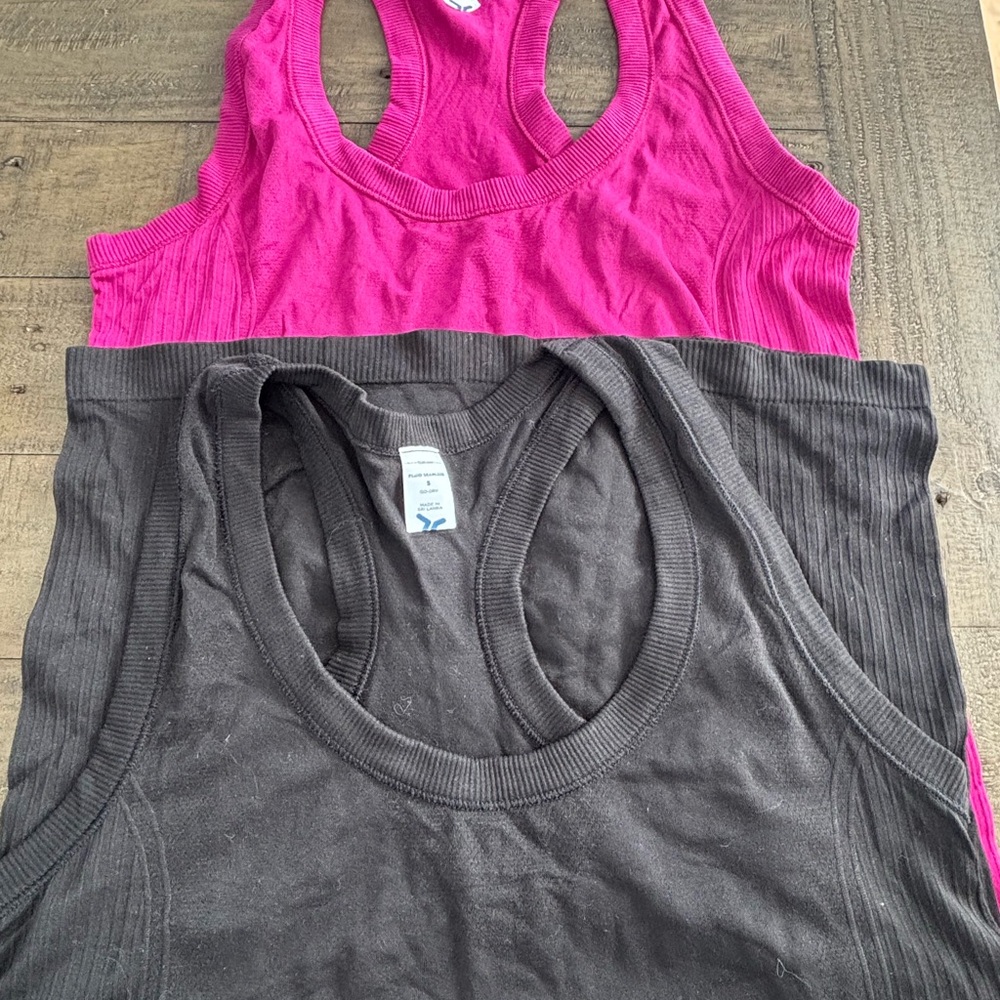 Old Navy Pink and Black Tank Tops